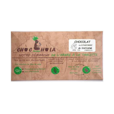 TABLETTE CHOC-HOLA GINGEMBRE BIO 70%