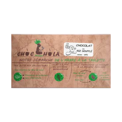 TABLETTE CHOC-HOLA RIZ SOUFFLE 64%